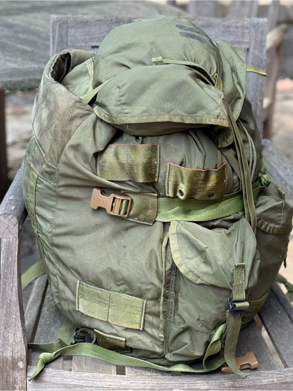 Vintage USGI Large ALICE Pack OD Green Cargo Field Rucksack Backpack (w/o Frame) - Picture 3 of 15